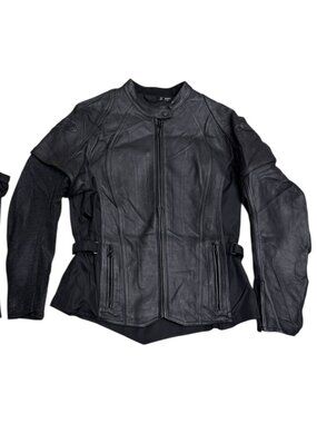 JOE ROCKET Genuine Leather Motorcycle Biker Bomber Jacket Womens Large